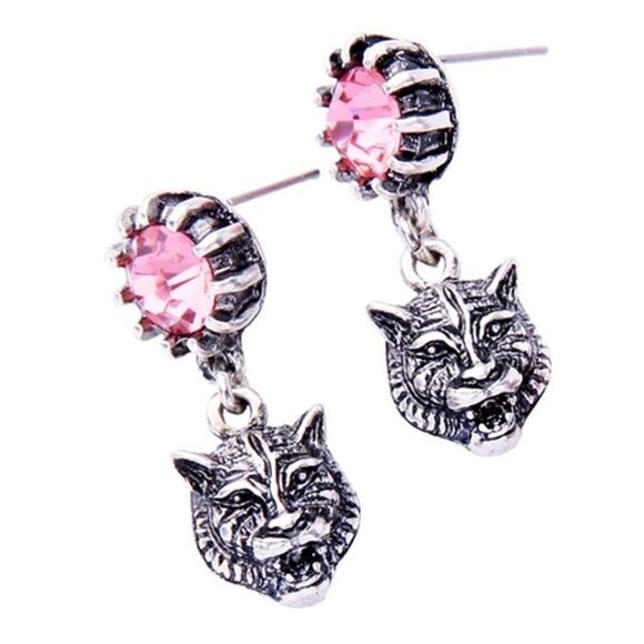 Angry cat face earrings - Picture 4 of 7